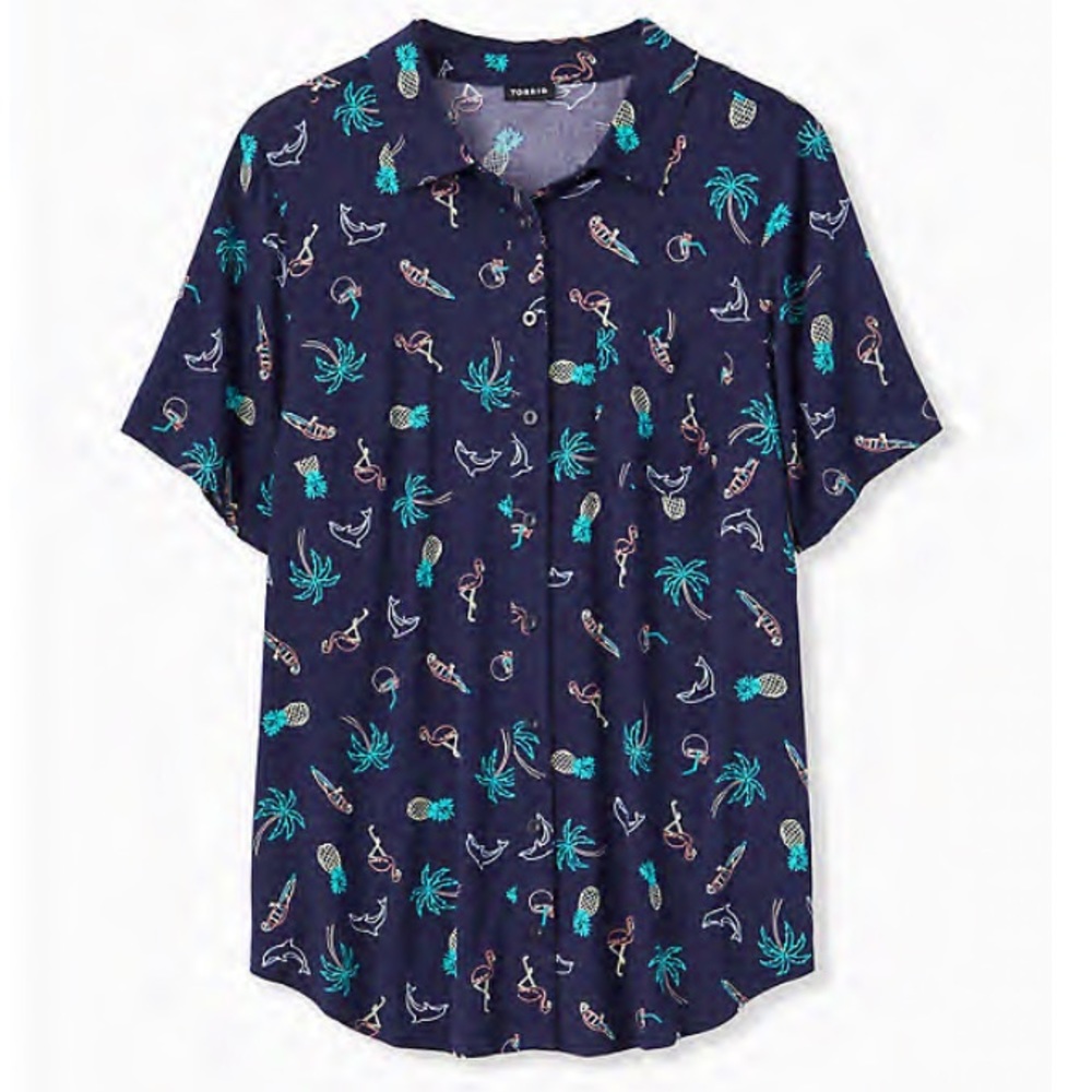 NWT Torrid 1X Another Drink Aloha Shirt
